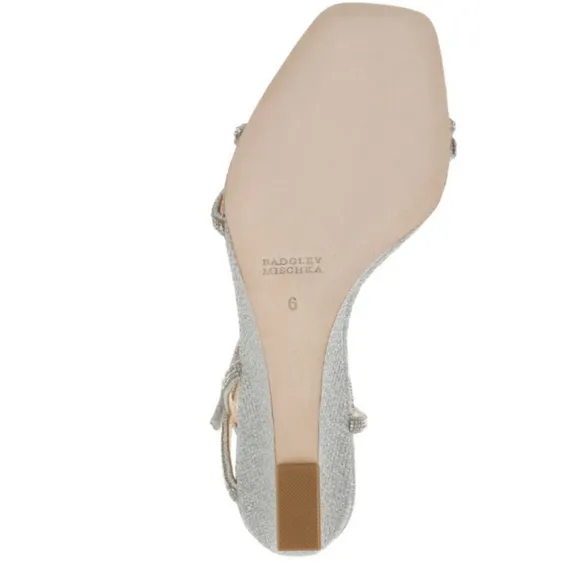 🆕⭐ BADGLEY MISCHKA silver rhinestone wedges