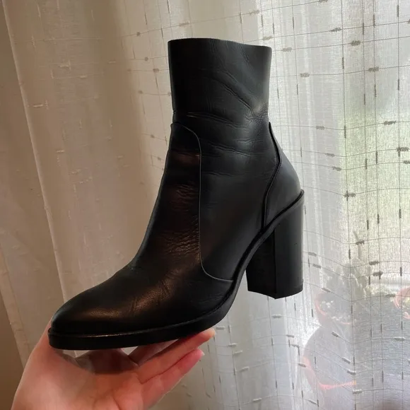 • Crosswalk heeled leather sock boots •