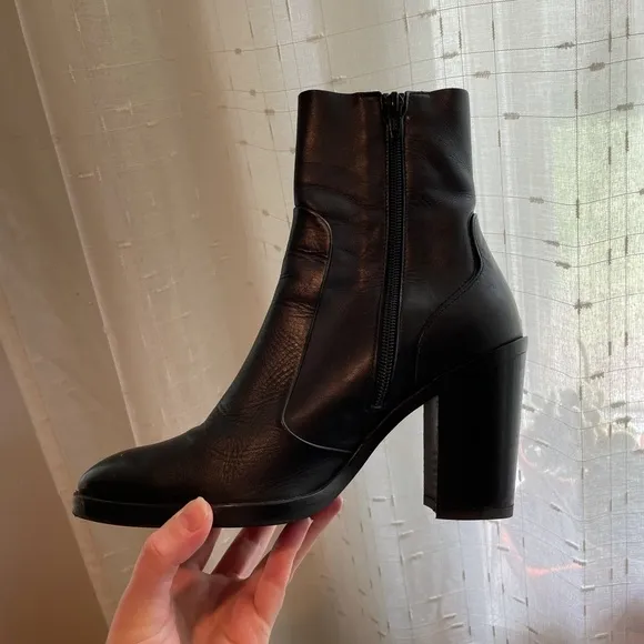 • Crosswalk heeled leather sock boots •