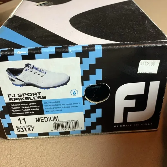 🆕 FJ FootJoy Sport Spikeless Leather Golf Shoes - 12 medium Style 53147