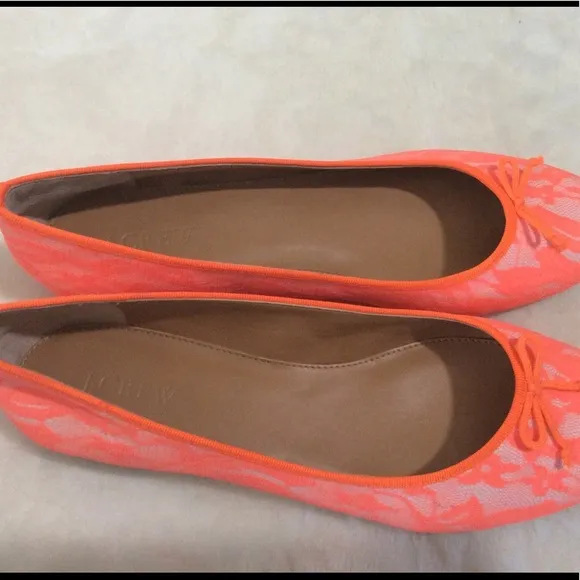 🐞 J. Crew Uptown Neon Ballerina Flats NWOT