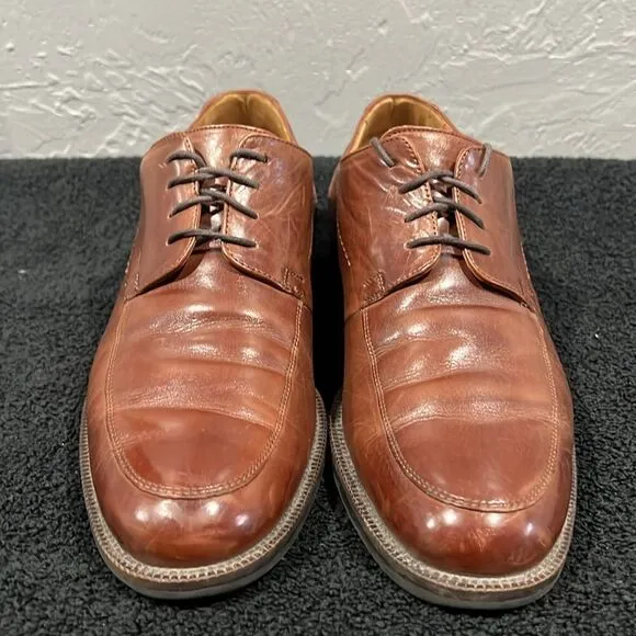🔥🔥 JOHNSTON &amp; MURPHY MEN'S BROWN Leather SIGNATURE SERIES Derby Dress Shoes 9M