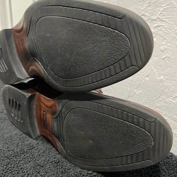 🔥🔥 JOHNSTON &amp; MURPHY MEN'S BROWN Leather SIGNATURE SERIES Derby Dress Shoes 9M