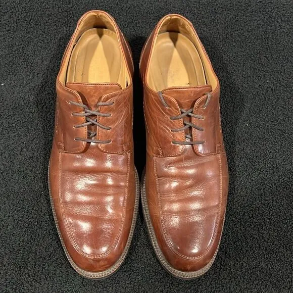 🔥🔥 JOHNSTON &amp; MURPHY MEN'S BROWN Leather SIGNATURE SERIES Derby Dress Shoes 9M