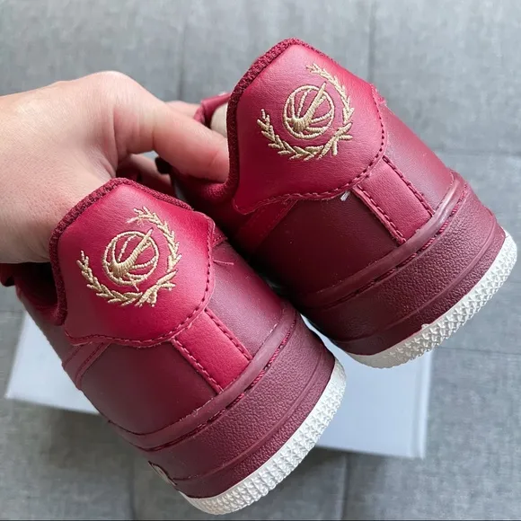 ❤️💛 Nike Air Force 1 red leather shoes