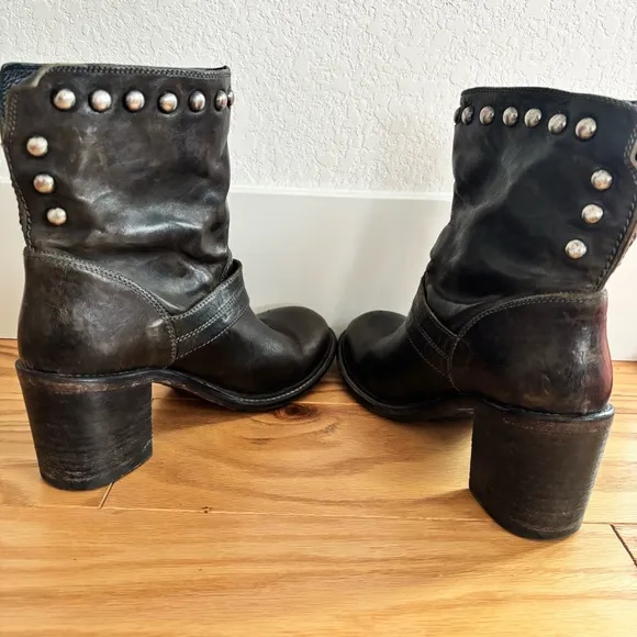 🐎 OXS Heeled Brown Leather Boots - size 38