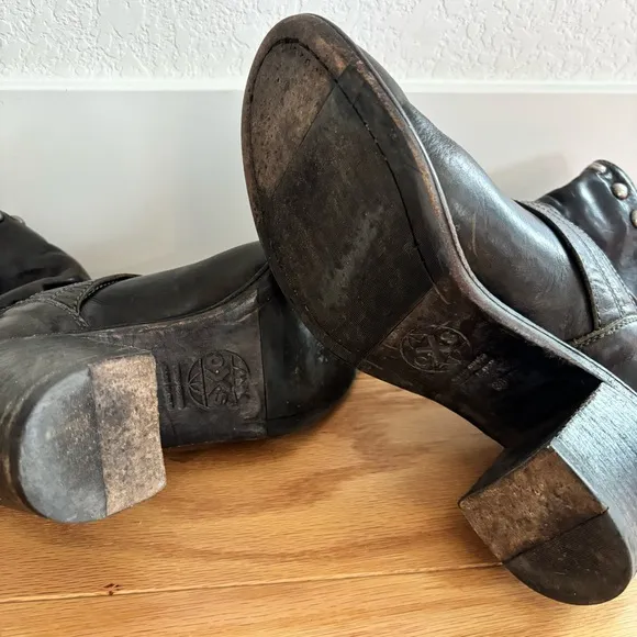 🐎 OXS Heeled Brown Leather Boots - size 38
