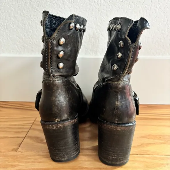 🐎 OXS Heeled Brown Leather Boots - size 38