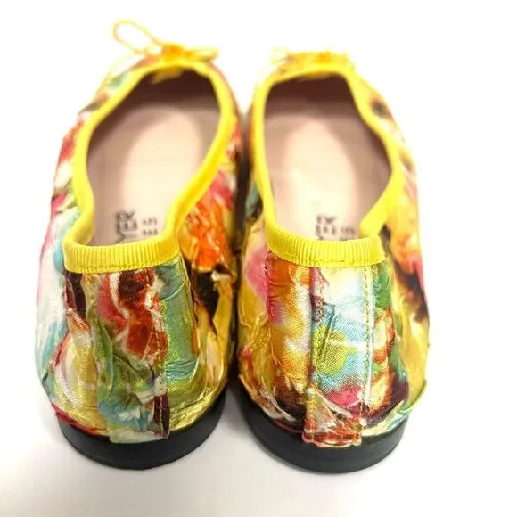 - Paul Mayer gorgeous bright yellow floral ballet flats 9.5