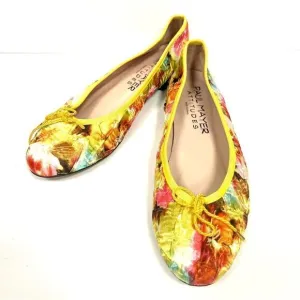 - Paul Mayer gorgeous bright yellow floral ballet flats 9.5