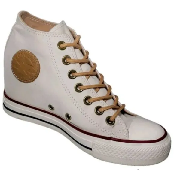 🌺 SALE Converse Y2K Wedges White High-Top Sneakers Hidden Wedge Heel  Lux CTAS