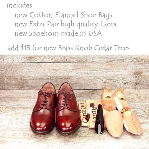 * worn 1x * $425 Allen Edmonds WINDSOR 9.5 EEE Dark Chili * add $15 new Trees