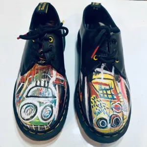 1461 Basquiat Black Multi Dustheads Backhand Smooth Leather Oxford Shoes
