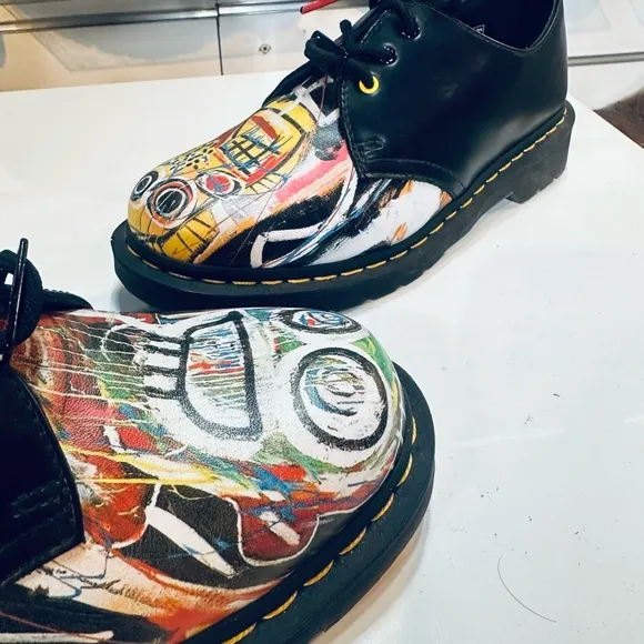 1461 Basquiat Black Multi Dustheads Backhand Smooth Leather Oxford Shoes