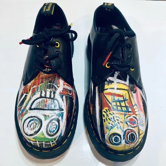 1461 Basquiat Black Multi Dustheads Backhand Smooth Leather Oxford Shoes