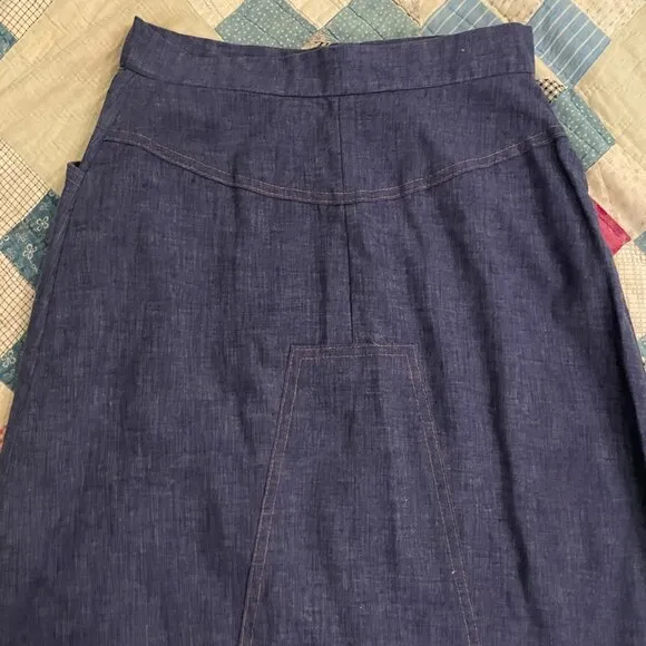 1970s Denim Skirt Patchwork Funky Bohemian Raggedy Ann Maxi Skirt Paintset Smock