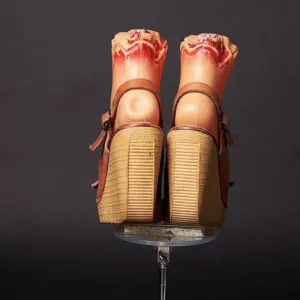1970s Platform Wedge Open Toe Sandals Shoes
