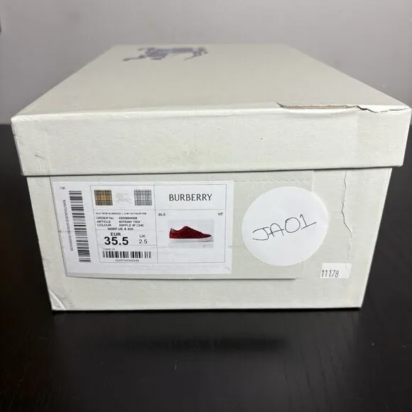 2 DIFFERENT SIZES* LEFT Size 35.5/RIGHT Size 36 BURBERRY Albridge Check Sneakers