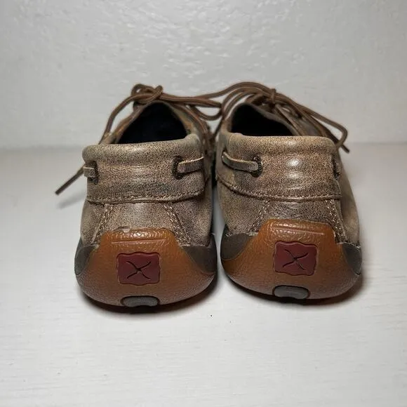 2 Pairs Twisted X WDM0003 Brown Leather Moc Driving Boat Casual Shoe Women 7.5 M