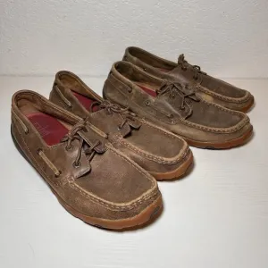 2 Pairs Twisted X WDM0003 Brown Leather Moc Driving Boat Casual Shoe Women 7.5 M