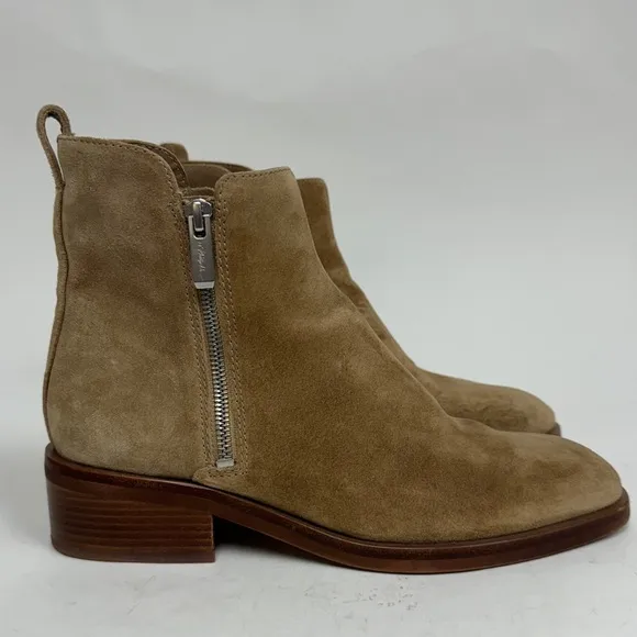 3.1 Phillip Lim Alexa Ankle Boots Flat Heel Tan Caramel Brown Suede EU 38 $525