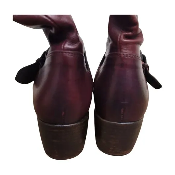 $375 UGG Australia Collection Conchetta Boots Plum Leather Heeled Boots 6.5