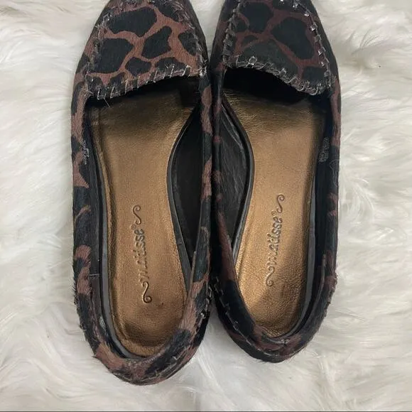 5/$30 Matisse Sammie Giraffe Spot Print Leather Flats Brown 8.5
