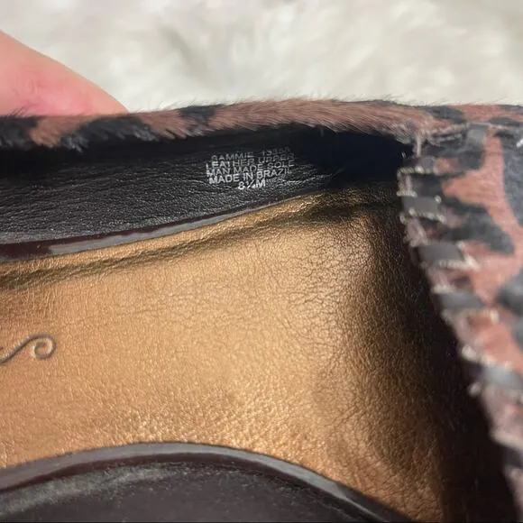 5/$30 Matisse Sammie Giraffe Spot Print Leather Flats Brown 8.5