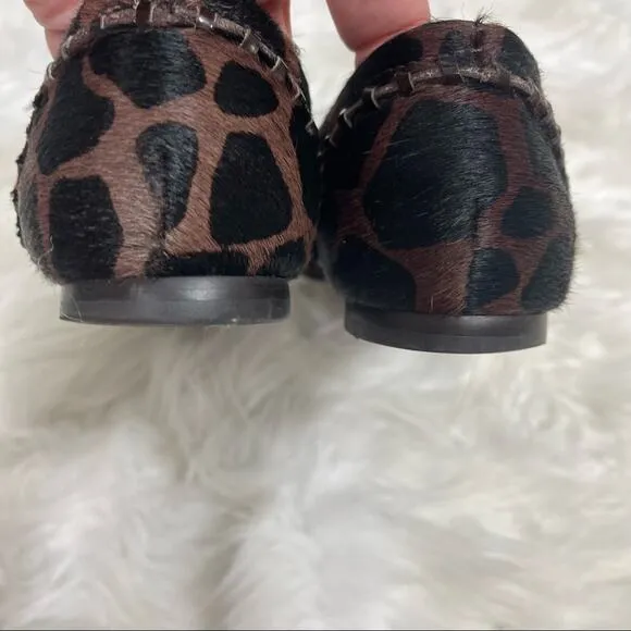 5/$30 Matisse Sammie Giraffe Spot Print Leather Flats Brown 8.5