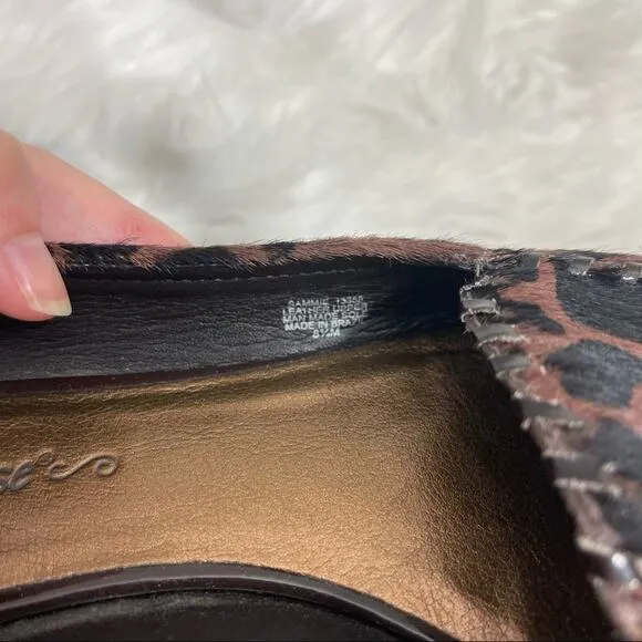 5/$30 Matisse Sammie Giraffe Spot Print Leather Flats Brown 8.5