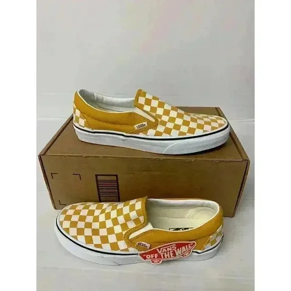.591 Vans Orange Checkerboard, Mens Casual Shoes-US 8 Mens