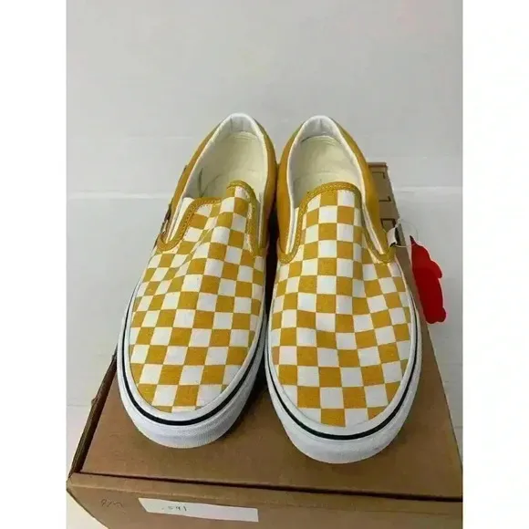 .591 Vans Orange Checkerboard, Mens Casual Shoes-US 8 Mens