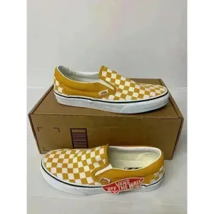 .591 Vans Orange Checkerboard, Mens Casual Shoes-US 8 Mens