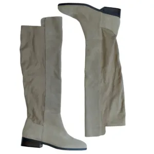 7.5 Lucky Brand Calypso Brown/Dune Tall Suede Flat Boots Women’s Spring Comfort