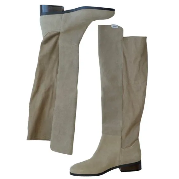 7.5 Lucky Brand Calypso Brown/Dune Tall Suede Flat Boots Women’s Spring Comfort