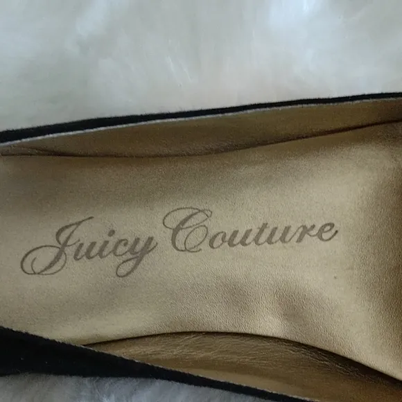#8 R Juicy Couture BLACK SUEDE GoldChainEmbellished Moccasins NWOT