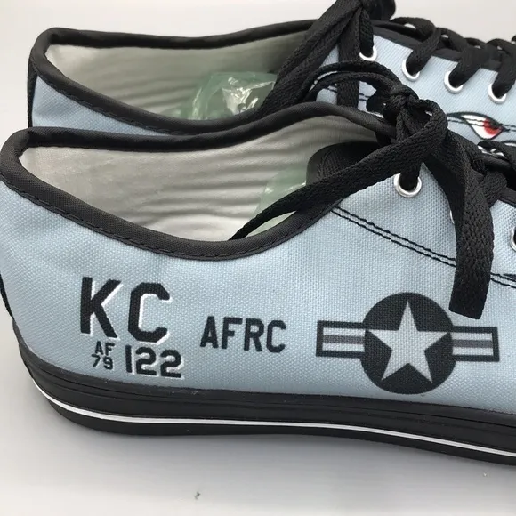 A-10 of the 442nd Fighter Wing Men's Low Top Canvas Shoes - Black Men's 11.5