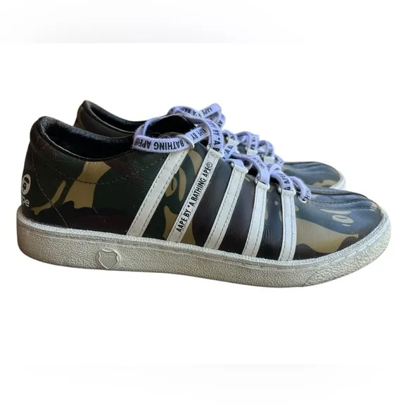 A BATHING APE x K-SWISS Classic 66 Aape All-Over BAPE Camo/ White Men’s Sz 8