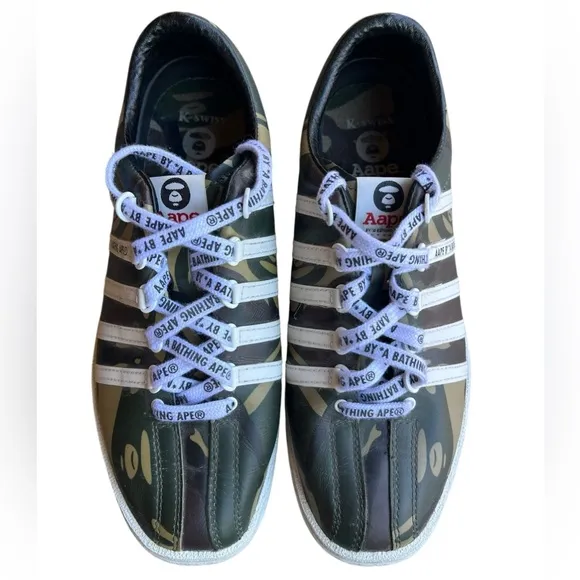 A BATHING APE x K-SWISS Classic 66 Aape All-Over BAPE Camo/ White Men’s Sz 8