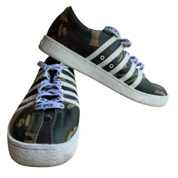 A BATHING APE x K-SWISS Classic 66 Aape All-Over BAPE Camo/ White Men’s Sz 8