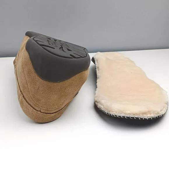Abeo Vienna moccasins slipper suede sheepskin Footbed plush warm comfort size 10