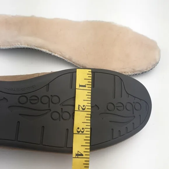 Abeo Vienna moccasins slipper suede sheepskin Footbed plush warm comfort size 10