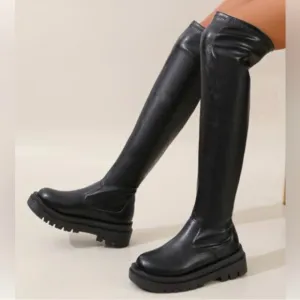Abound Jessica Flatform Over The Knee Boot in Black Women's Size 13 NWOT