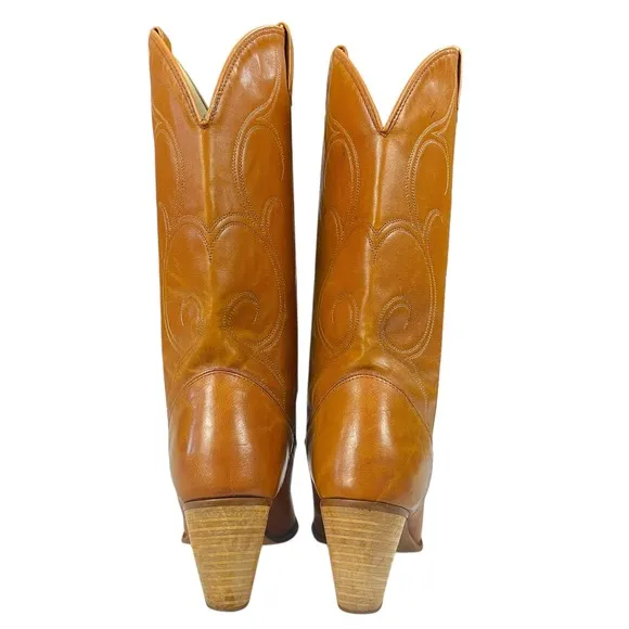 Acme Boots Womens 7 Brown Leather Cowboy Western