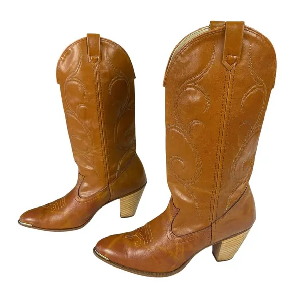 Acme Boots Womens 7 Brown Leather Cowboy Western