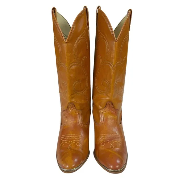 Acme Boots Womens 7 Brown Leather Cowboy Western