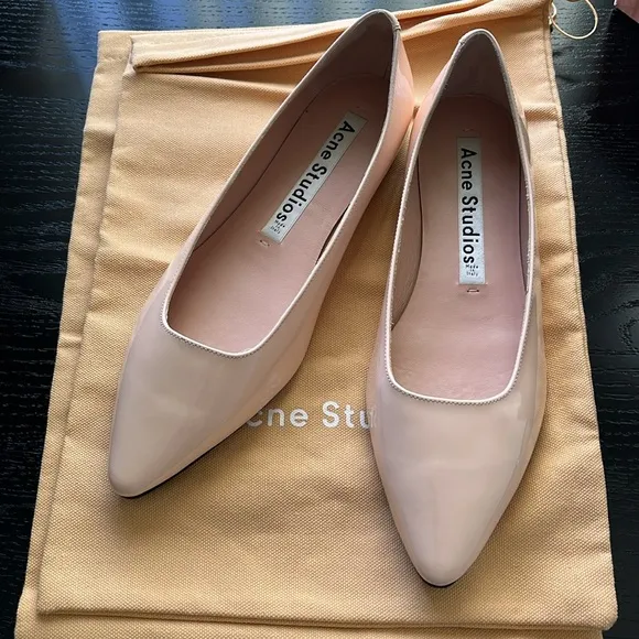 Acne Studios Women's Pink Patent Leather Flats NWT