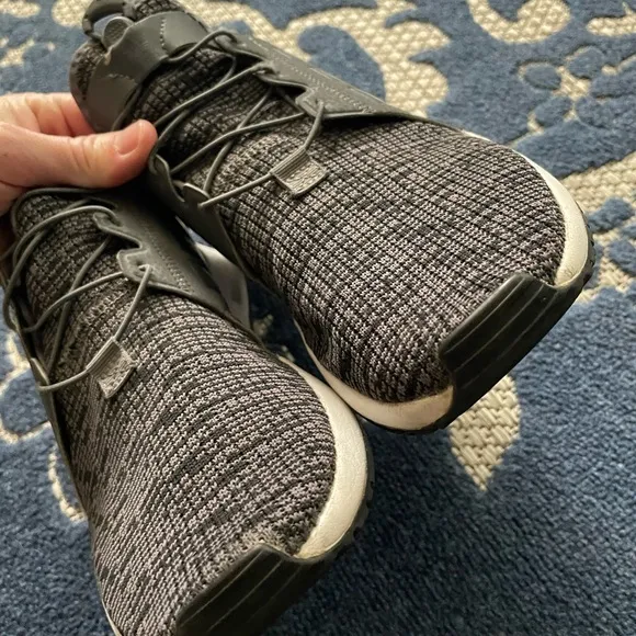 Adidas Black and Pink Athletic Shoes with Knit Upper