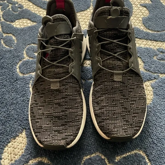 Adidas Black and Pink Athletic Shoes with Knit Upper
