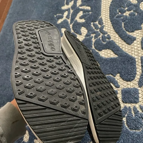 Adidas Black and Pink Athletic Shoes with Knit Upper